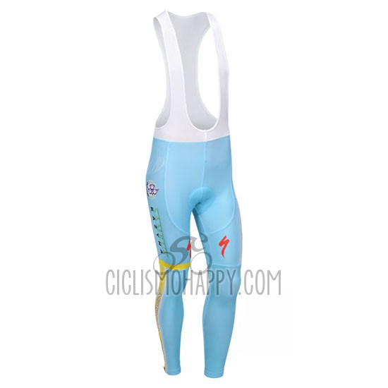 Astana Cycling Jersey Bib Tight 2013 Long Sleeve Light Blue